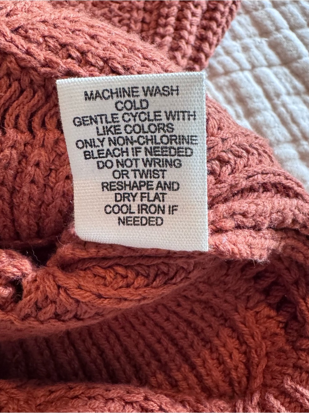moon & madison Open-Knit V-Neck Sweater in Rust Orange - Size Large - Picture 8 of 10